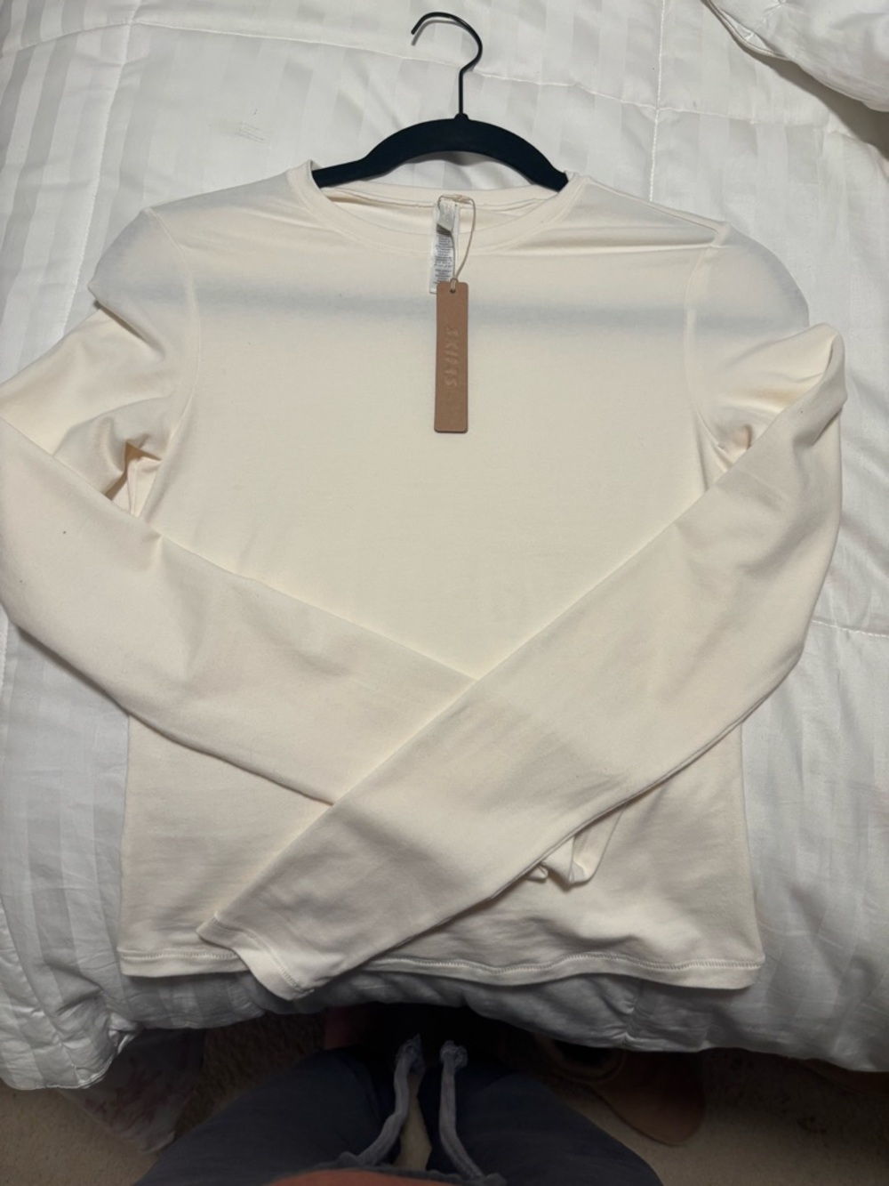 SKIMS Soft Ivory Long Sleeve Crew Top